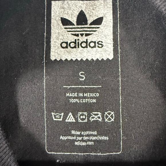 Adidas Men’s Small Black Trefoil T-Shirt Orange Aqua Graphic Tee - Picture 3 of 6